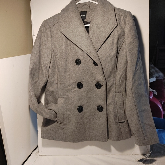 Ladies Gray Pea Coat Jacket Size Large NWT Rampage - Picture 1 of 10